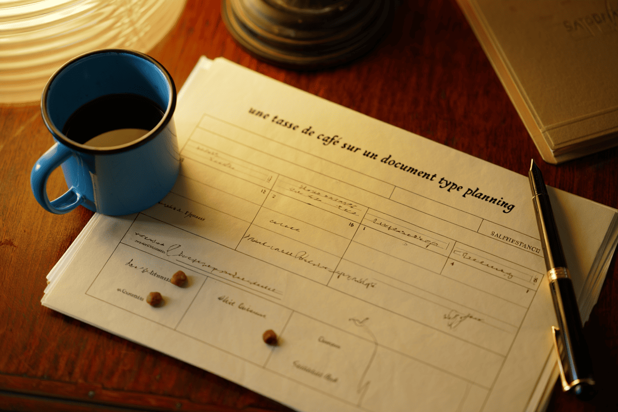 Café et productivité : agenda avec blocs de temps (Time Blocking)