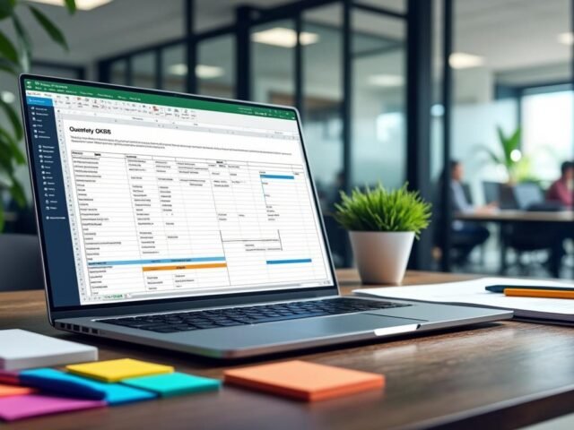 OKR trimestriels : exemple Excel + grille de suivi