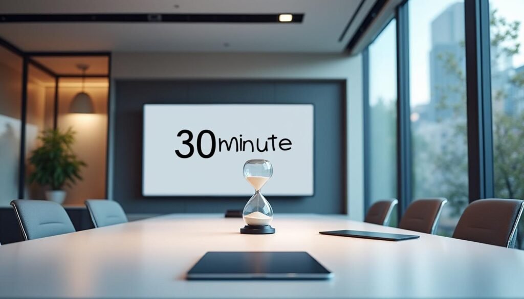 optimisez vos réunions avec un ordre du jour structuré de 30 minutes et l'utilisation d'un minuteur pour rester concentré. découvrez nos conseils pour des réunions productives et efficaces.