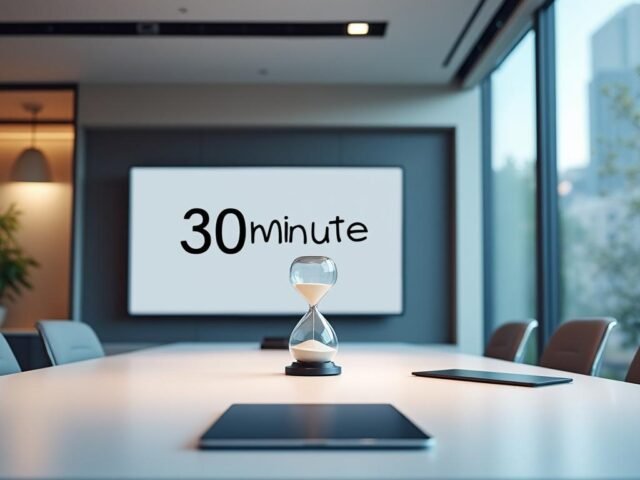 Réunions efficaces : ordre du jour 30 minutes + minuteur